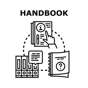 Handbook guiding users with information and instructions Stock Illustration