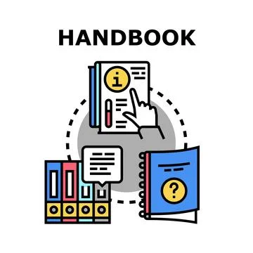 Handbook guiding users with information and instructions Stock Illustration