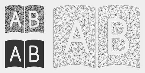 Handbook Vector Mesh Carcass Model and Triangle Mosaic Icon Stock Illustration