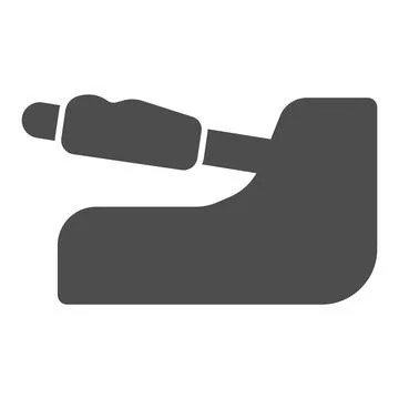 Handbrake handle solid icon, Car parts concept, brake handle in car sign on Illustration