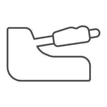Handbrake handle thin line icon, Car parts concept, brake handle in car sign on Illustration