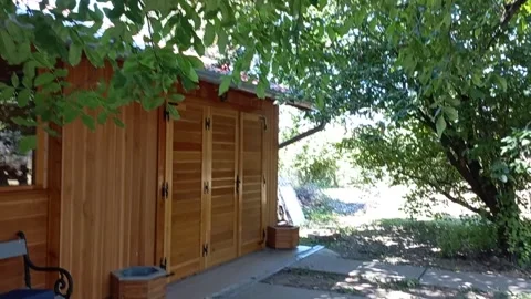 Handbuilt Backyard House Walk Famous Master Carpenter Stock-Footage 341769135