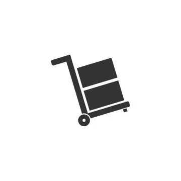 Handcart icon flat Stock Illustration