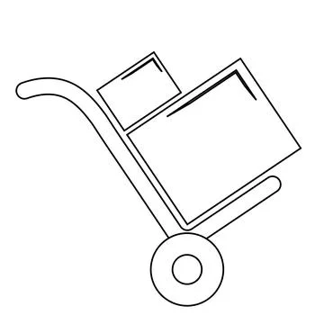 Handcart icon, vector illustration. Flat design style 스톡 일러스트