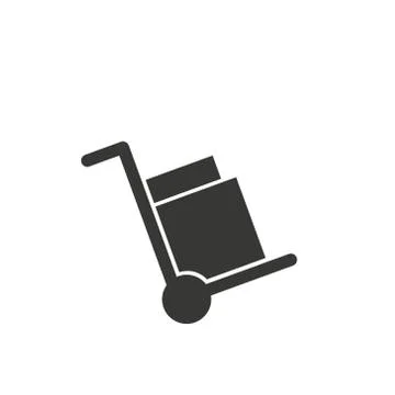 Handcart isolated minimal single flat linear icon for application and info-gr Stock Illustration