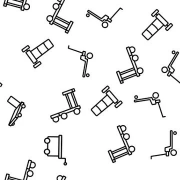 Handcart Transport Vector Seamless Pattern Stock Illustration