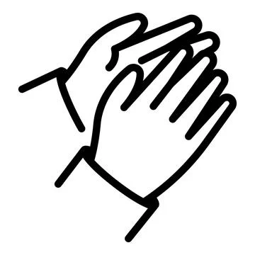 Handclap support icon outline vector. Hand clap encourage Stock Illustration
