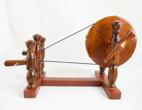 Handcraft Wooden Spinning Wheel - Indian Charkha Stock Photos