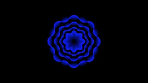 Handcrafted Abstract Blue Wave Flower Geometric Mandala Backdrop - 8K 300DPI Illustrazione stock