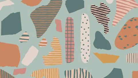 Handcrafted abstract collage background Illustrazione stock