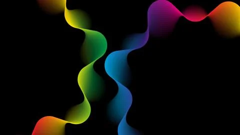 Handcrafted Abstract Full Spectrum Rainbow Wave Ribbons Backdrop - 8K 300DPI Stockillustratie