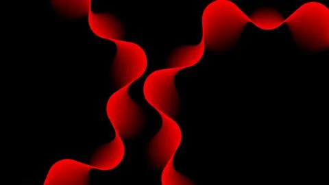 Handcrafted Abstract Red Fluid Wave Shapes on Black Background - 8K 300DPI イラスト素材
