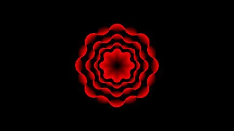 Handcrafted Abstract Red Wave Flower Geometric Mandala Backdrop - 8K 300DPI Illustrazione stock