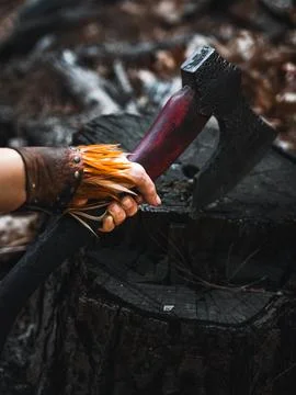 Handcrafted Axe with Textured Handle Photos
