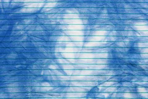 Handcrafted batik blue abstract pattern on silk Foto stock