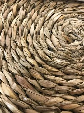 Handcrafted cane table mats Stock Photos