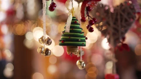Handcrafted Christmas Tree Ornament Stock Footage 257559384