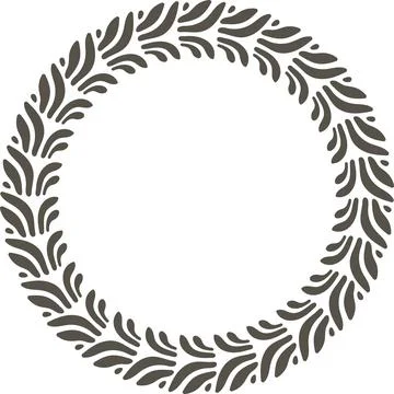 Handcrafted Circular Leaf Ornament Design for Sophisticated Creations Stock Illustration