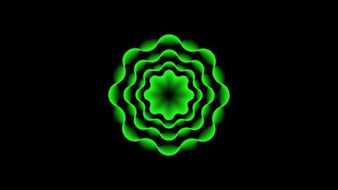 Handcrafted Concentric Lime Green Wave Flower Geometric Mandala - 8K 300DPI Stockillustratie