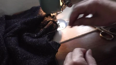 Handcrafted Garment Creation Process using Sewing Machine Vídeos de archivo 248075092