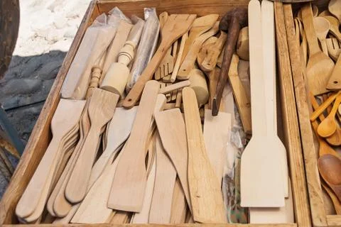Handcrafted Kitchen Utensils Stock Photos