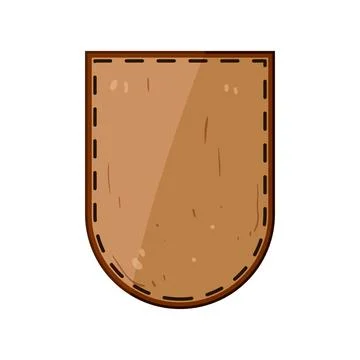 Handcrafted leather patch cartoon vector illustration Stock Illustration