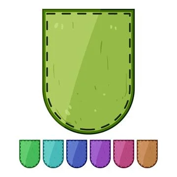 Handcrafted leather patch cartoon vector graphic Stock Illustration