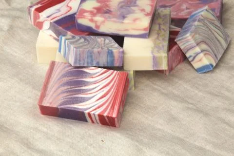 Handcrafted soap bars 库存照片