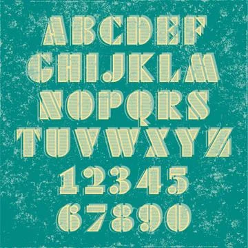 Handcrafted Vector Font Collection Stock Illustration