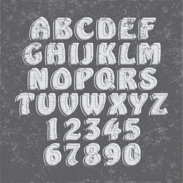 Handcrafted Vector Font Collection Illustrazione stock