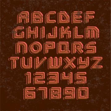 Handcrafted Vector Font Collection Stock Illustration