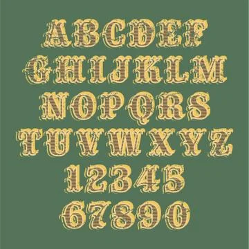 Handcrafted Vector Font Collection Stock Illustration