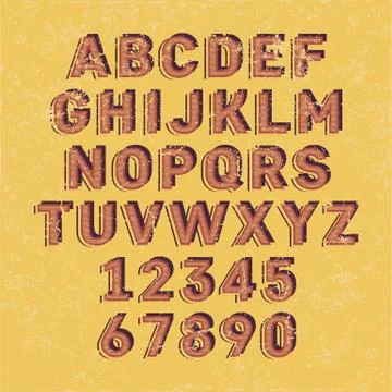 Handcrafted Vector Font Collection Stock Illustration