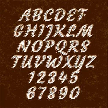 Handcrafted Vector Font Collection Stock Illustration