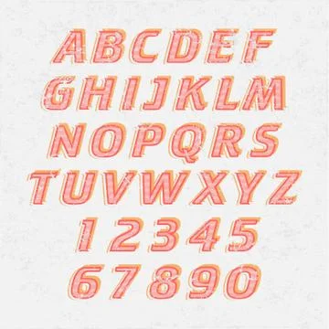 Handcrafted Vector Font Collection Stock Illustration