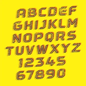 Handcrafted Vector Font Collection Stock Illustration