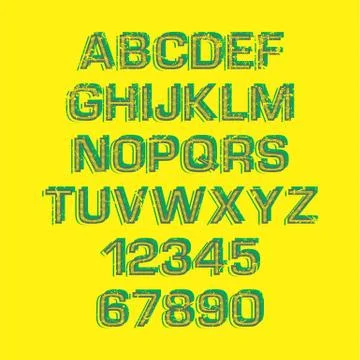 Handcrafted Vector Font Collection Stock Illustration