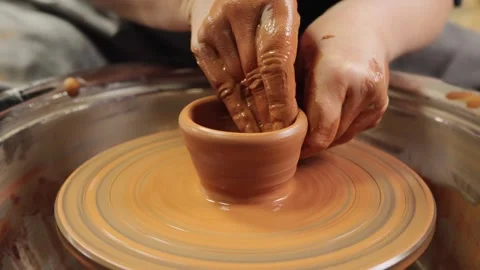 Handcrafting creation. Traditional handiwork. Handmade craft. Ceramic creation. Stock Footage 254104663