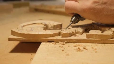 Handcrafting with wood Stock Footage 122004545