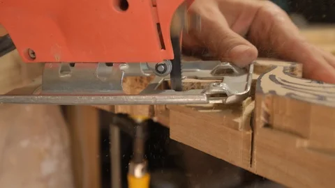 Handcrafting with wood Stock Footage 122004572