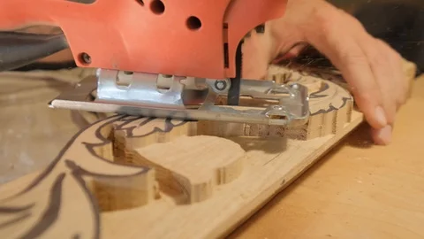 Handcrafting with wood Stock Footage 122004577