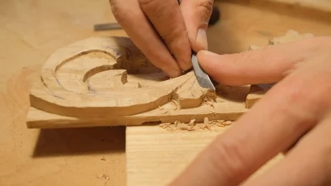 Handcrafting with wood Stock Footage 122005142