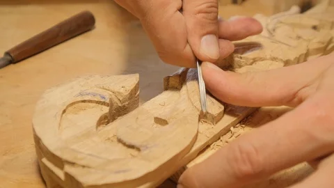 Handcrafting with wood Stock Footage 122005336