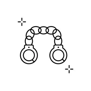 Handcuff, addictions icon. Simple line, outline vector elements of addictive Stock Illustration