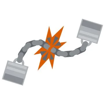 Handcuff. Icon of arrest of offender. Element of police and prisons. Stock Illustration