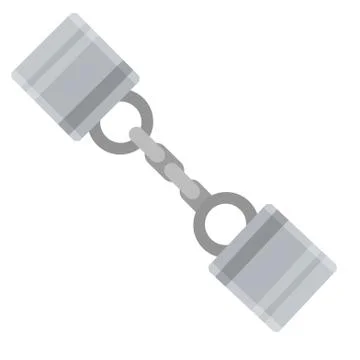 Handcuff. Icon of arrest of offender. Element of police and prisons. Stock Illustration