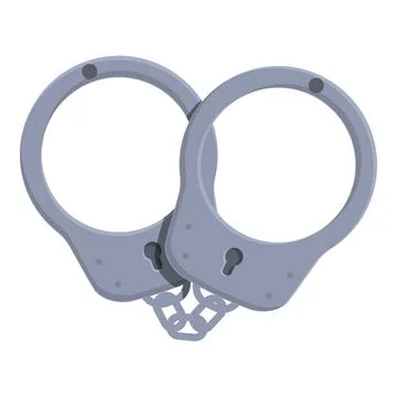 Handcuff lock icon cartoon vector. Crime arrest Stock Illustration