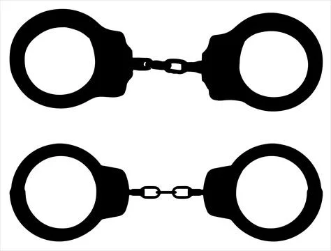 HANDCUFF SILHOUETTE VECTOR ART Stock Illustration