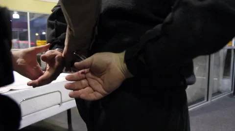 Handcuffed Criminal Stock-Footage 49173998