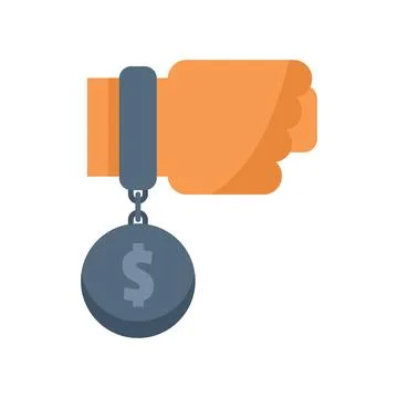 Handcuffed by debt, a visual representation of financial burden Stock Illustration
